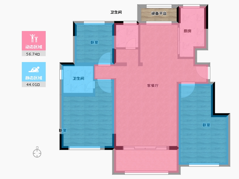 浙江省-绍兴市-三花景成府-92.00-户型库-动静分区