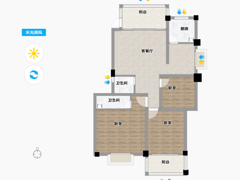 福建省-宁德市-怡和嘉园二期-95.00-户型库-采光通风