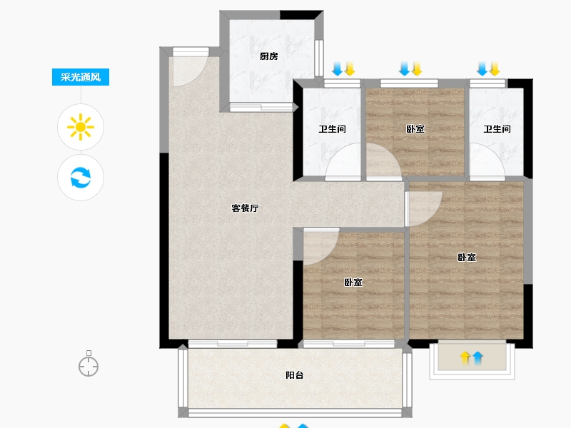 福建省-莆田市-联发世茂云图-79.00-户型库-采光通风