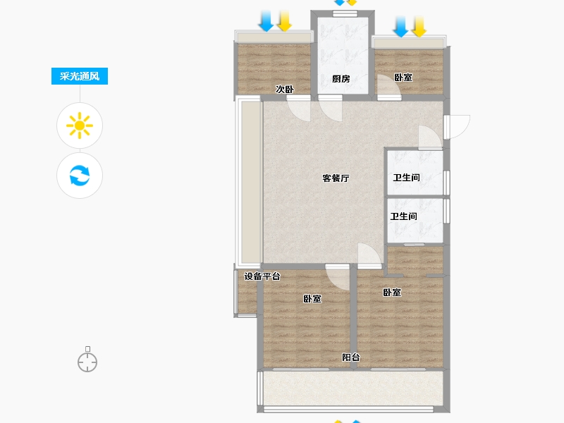 浙江省-绍兴市-金樾玖著-97.64-户型库-采光通风