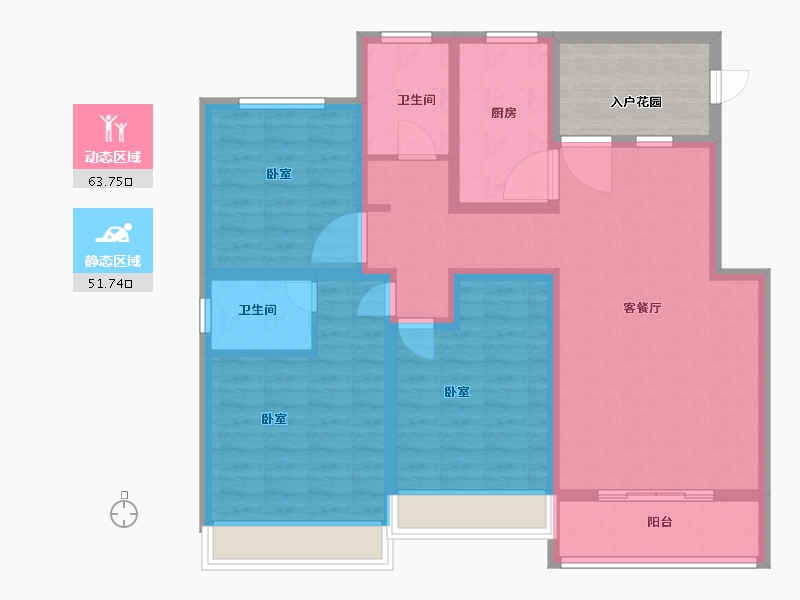 山东省-菏泽市-天华新天地-110.00-户型库-动静分区