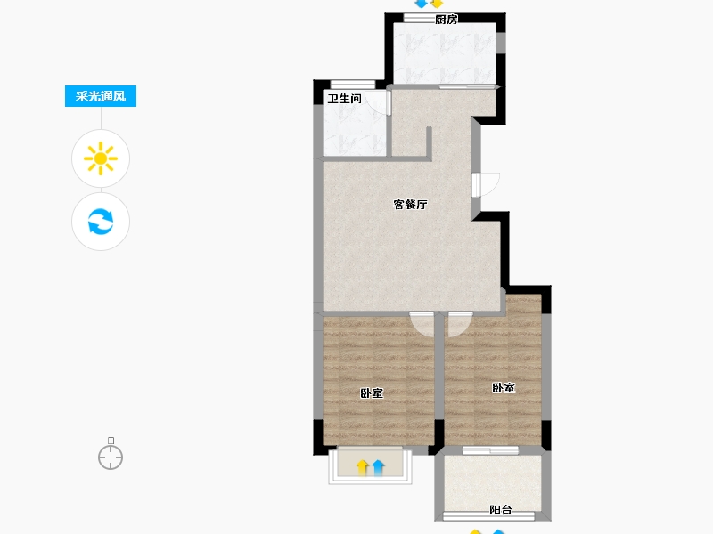 浙江省-宁波市-东城官邸-62.00-户型库-采光通风