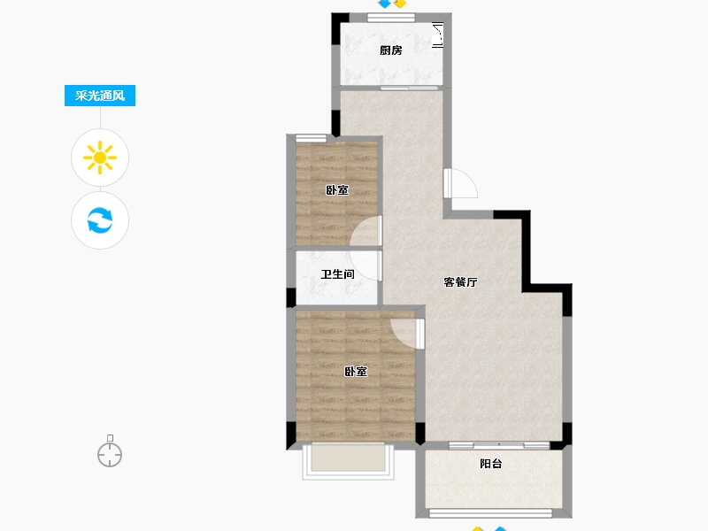 浙江省-宁波市-东城官邸-69.00-户型库-采光通风