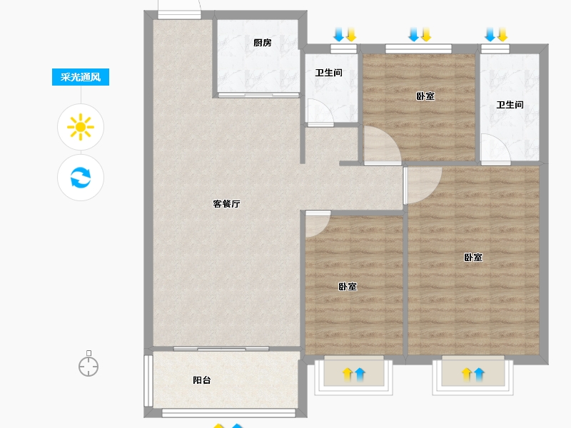 河南省-安阳市-丛台金悦湾-94.00-户型库-采光通风