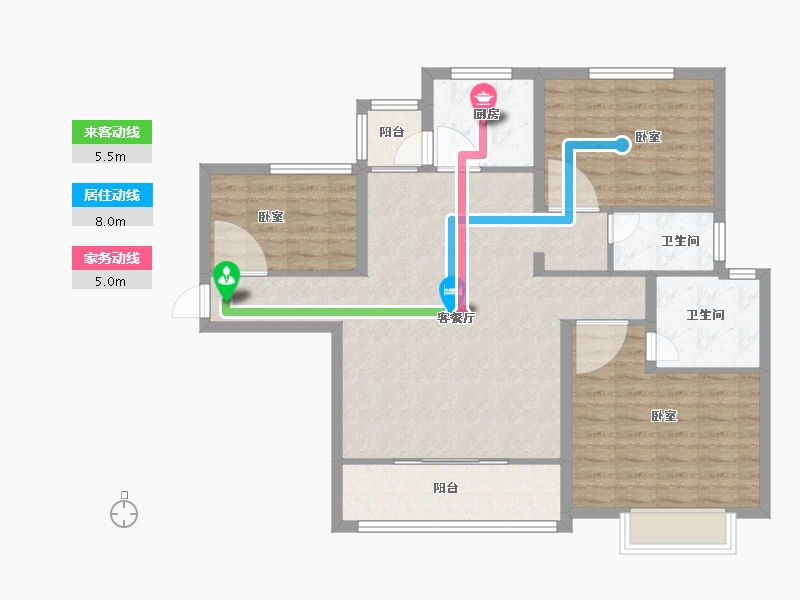 河南省-安阳市-旺龙荣盛华府-98.45-户型库-动静线