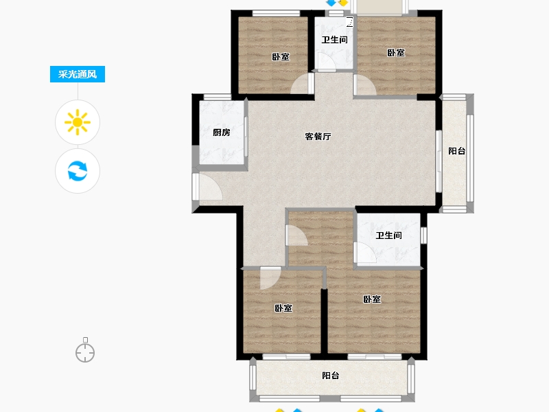 福建省-泉州市-当代万国城MOMΛ-110.00-户型库-采光通风