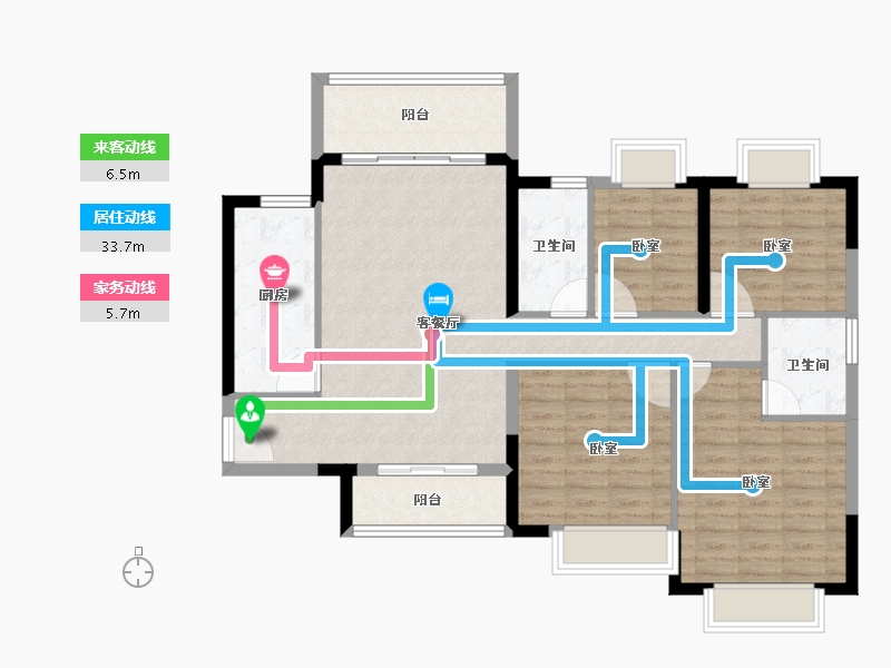 福建省-龙岩市-连城恒大悦澜湾-106.12-户型库-动静线