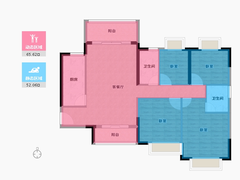 福建省-龙岩市-连城恒大悦澜湾-106.12-户型库-动静分区