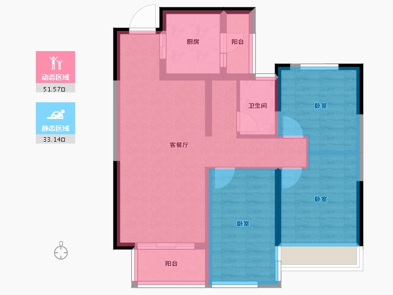 安徽省-合肥市-金科庐州樾-74.80-户型库-动静分区