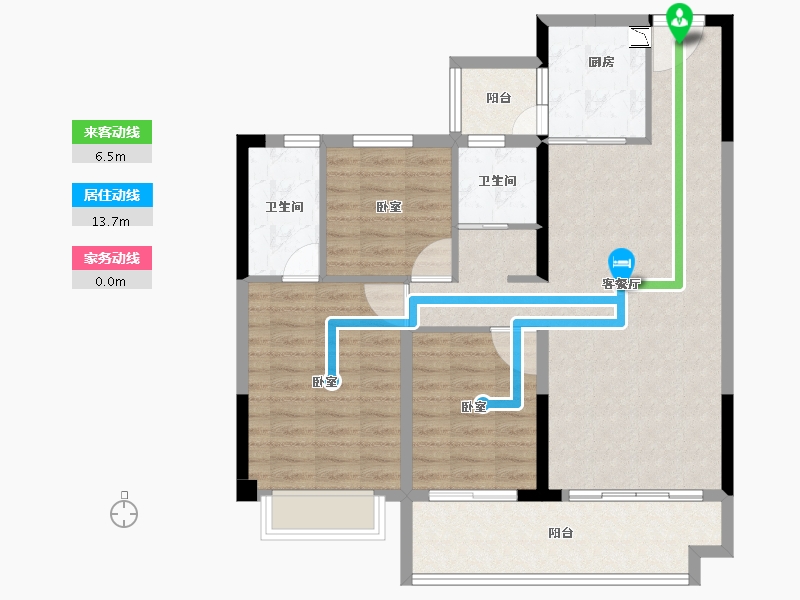 河南省-郑州市-碧桂园中央公园-96.00-户型库-动静线