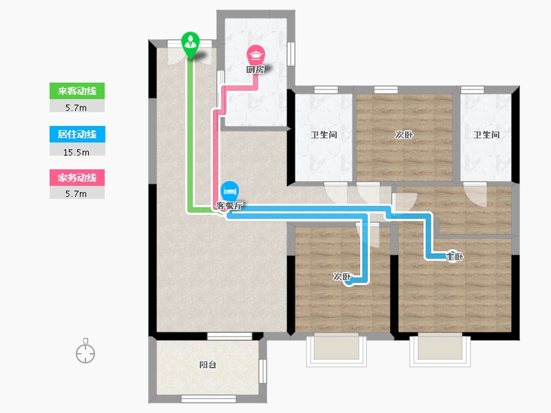 山东省-青岛市-招商雍华府-93.00-户型库-动静线