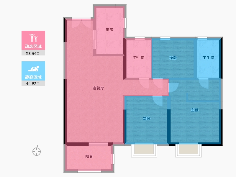 山东省-青岛市-招商雍华府-93.00-户型库-动静分区