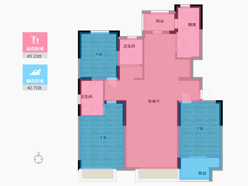 山东省-潍坊市-霞飞6号-96.18-户型库-动静分区