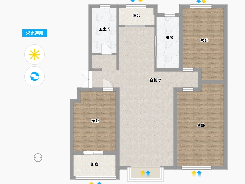 山东省-潍坊市-图蘭朵-102.40-户型库-采光通风