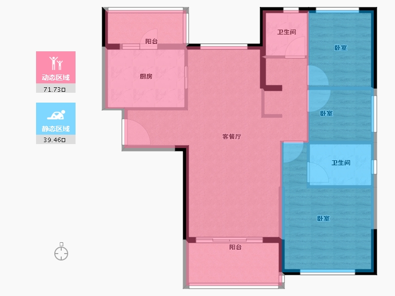 福建省-龙岩市-连城恒大悦澜湾-100.52-户型库-动静分区