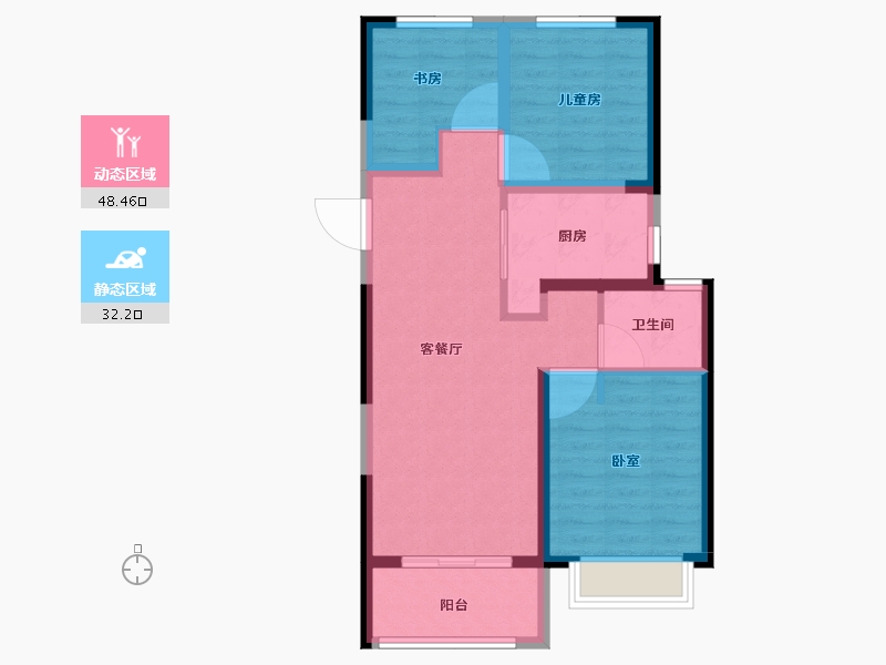 河南省-郑州市-东原阅城-71.90-户型库-动静分区