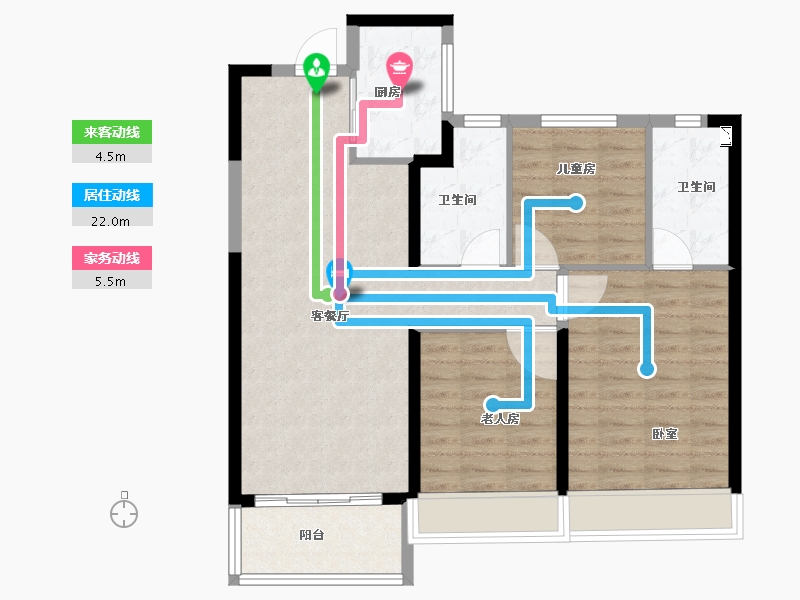 河南省-郑州市-东原阅城-86.99-户型库-动静线