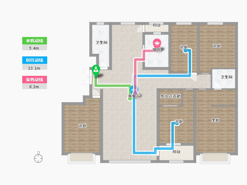 山东省-潍坊市-紫宸名郡-183.20-户型库-动静线