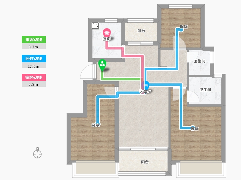 浙江省-舟山市-中梁·文澜府-71.74-户型库-动静线