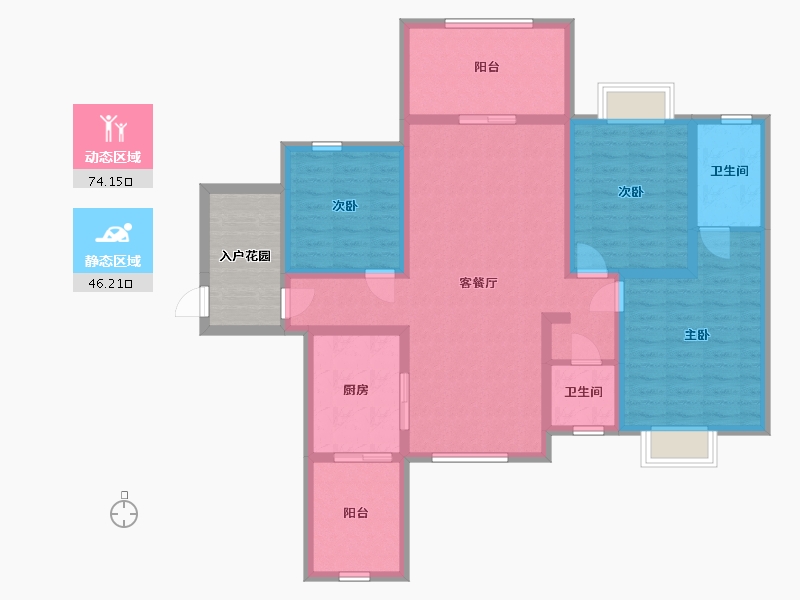 贵州省-安顺市-凯旋公园里-113.53-户型库-动静分区