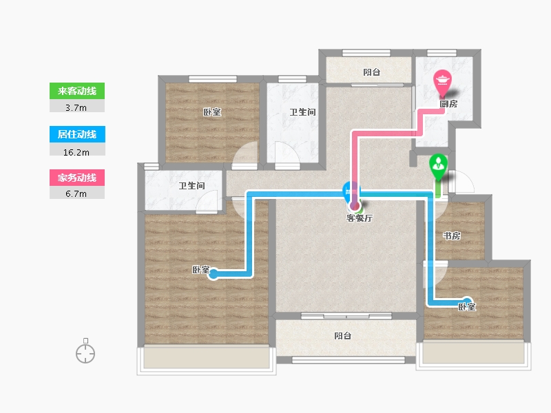 山东省-菏泽市-东明大洋福邸-103.00-户型库-动静线