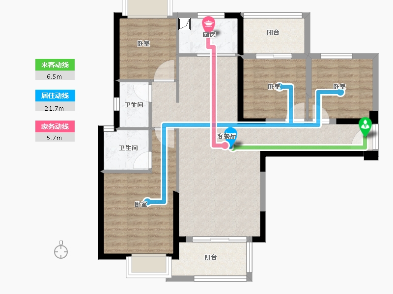 福建省-泉州市-当代万国城MOMΛ-95.00-户型库-动静线