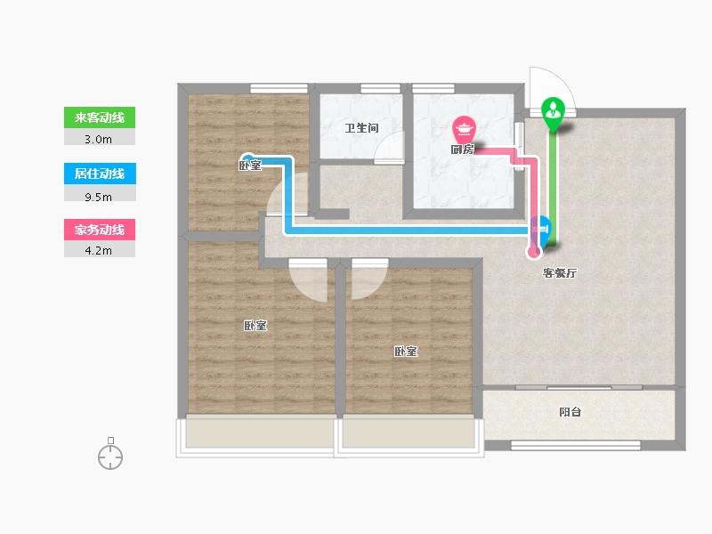 山东省-菏泽市-天华新天地-92.00-户型库-动静线