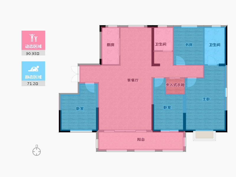 山东省-烟台市-香橙珑樾-148.00-户型库-动静分区