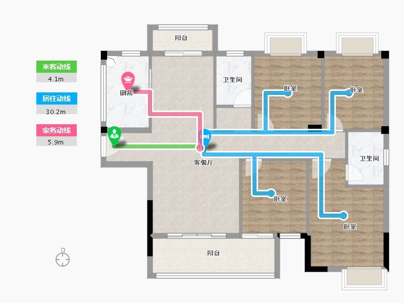 福建省-龙岩市-江南名府-111.00-户型库-动静线