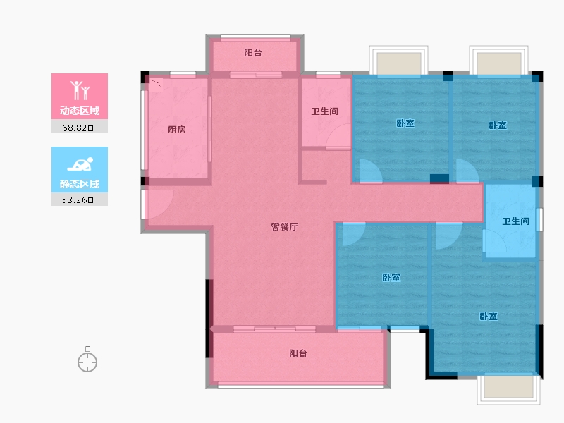 福建省-龙岩市-江南名府-111.00-户型库-动静分区