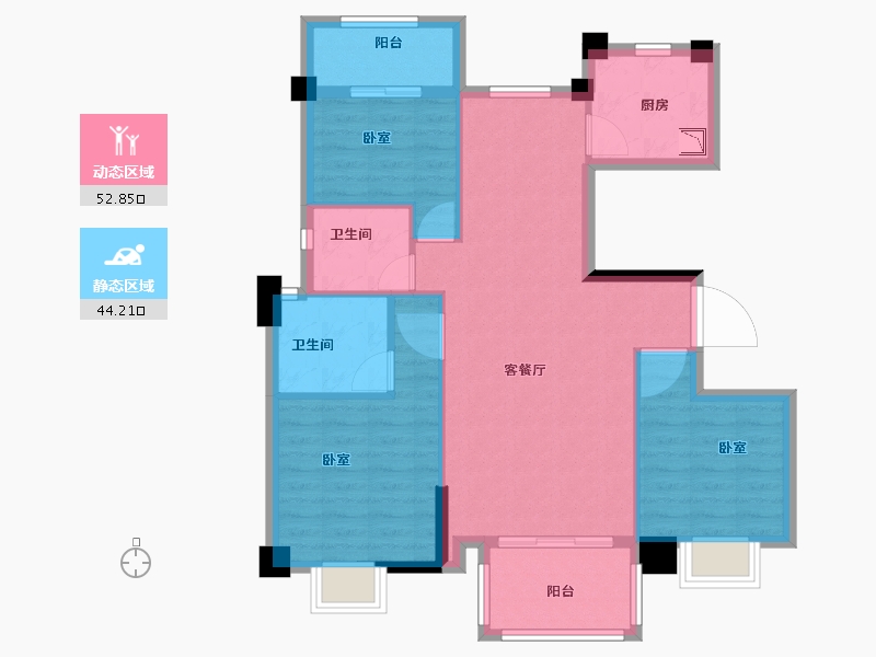 福建省-宁德市-福泰央府-87.00-户型库-动静分区