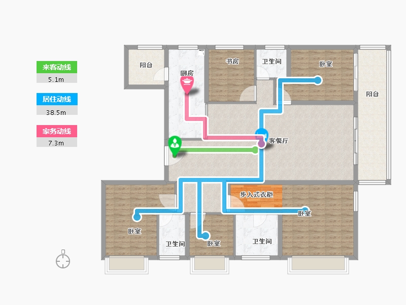 河南省-郑州市-碧桂园中央公园-160.01-户型库-动静线