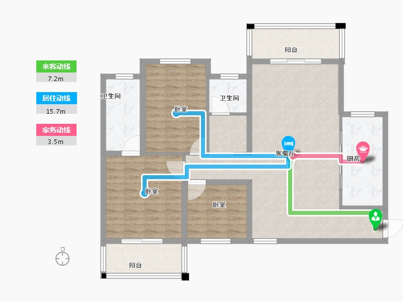 河南省-安阳市-天宏美好生活家园-105.52-户型库-动静线