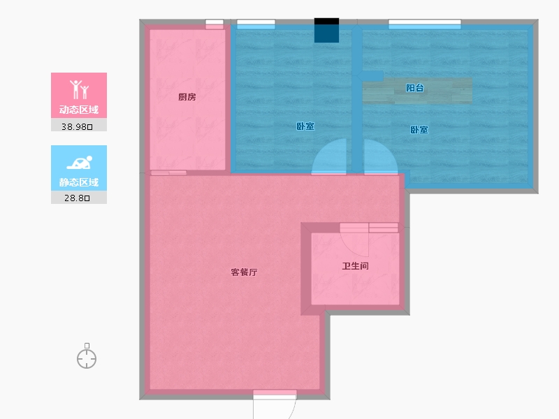 河南省-郑州市-鸿盛新城4期青春里-60.14-户型库-动静分区