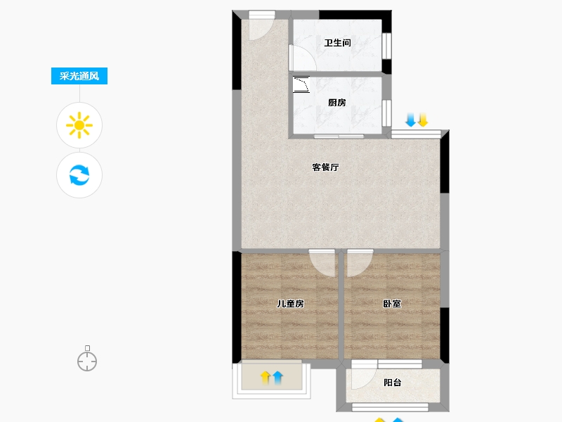 山东省-烟台市-中海知孚里-48.00-户型库-采光通风