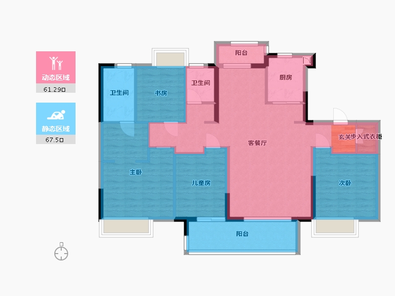 江西省-南昌市-联发万科·西岸春风-116.00-户型库-动静分区