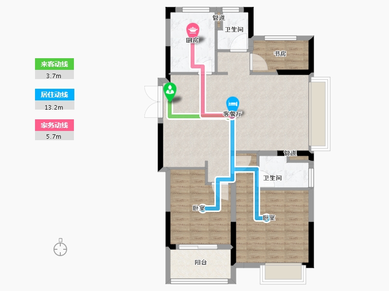 浙江省-宁波市-荣安桂语嵩江-86.00-户型库-动静线