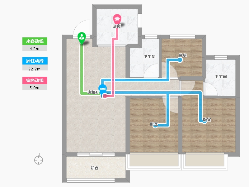 河南省-郑州市-富田城九鼎公馆-76.00-户型库-动静线