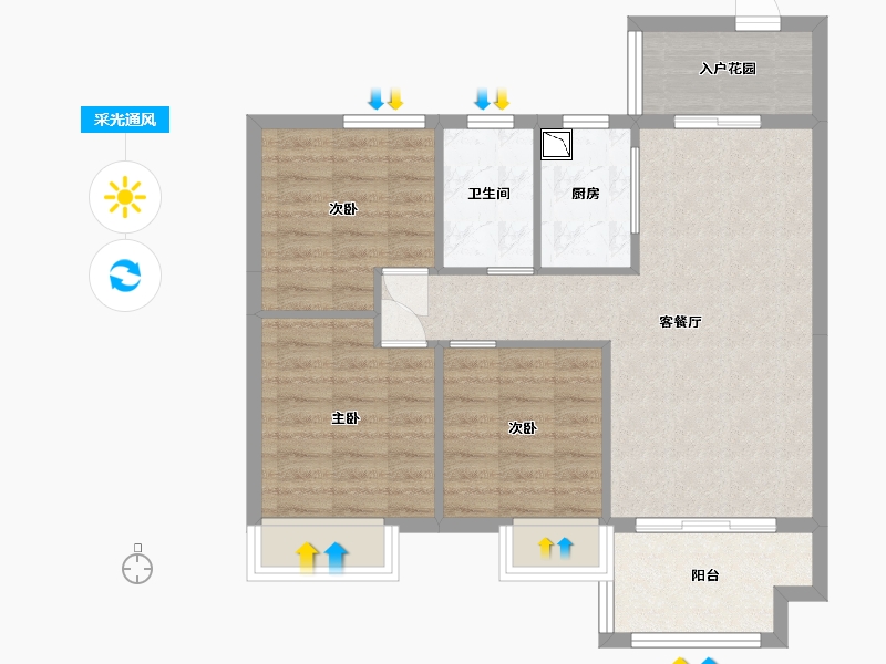 江西省-赣州市-兴国九里蓝湾-72.90-户型库-采光通风