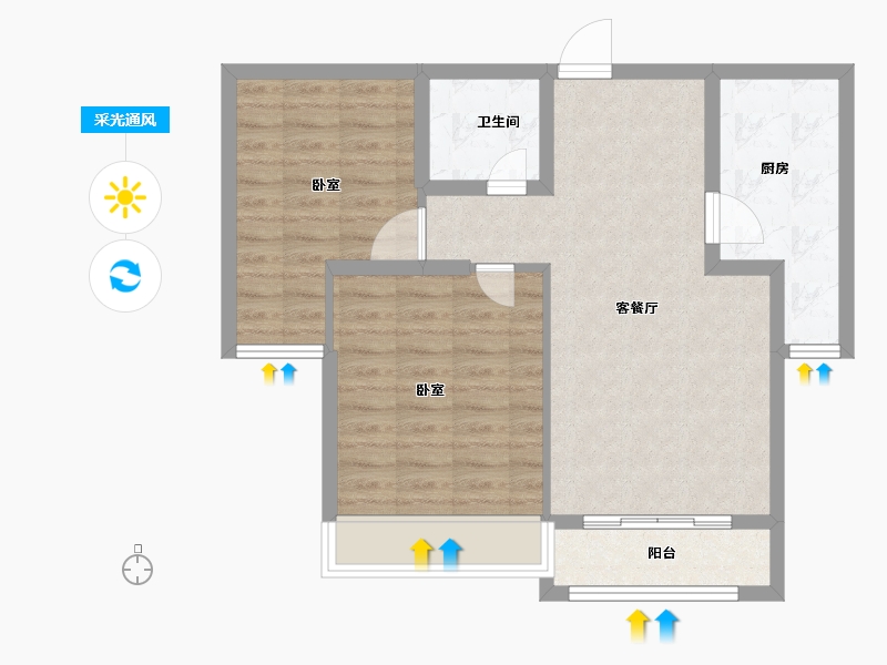 山东省-滨州市-国强金御园二期-70.00-户型库-采光通风