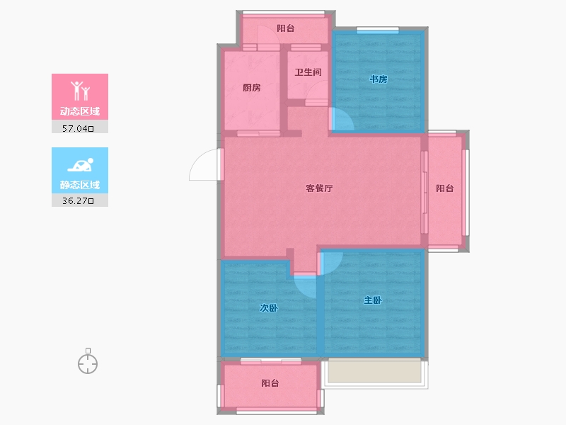 安徽省-宣城市-源光新天地-82.56-户型库-动静分区