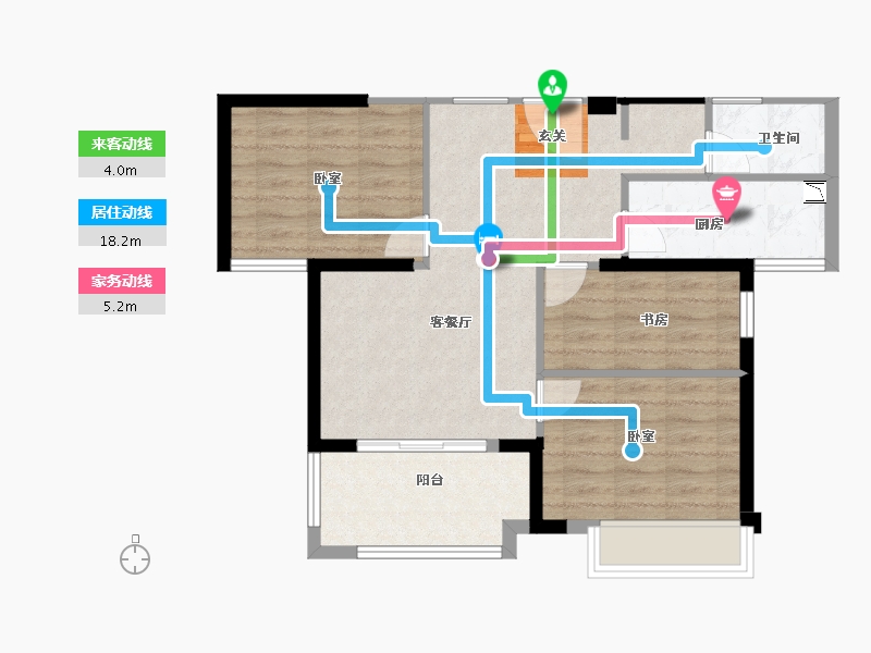 福建省-漳州市-格林兰锦-70.31-户型库-动静线