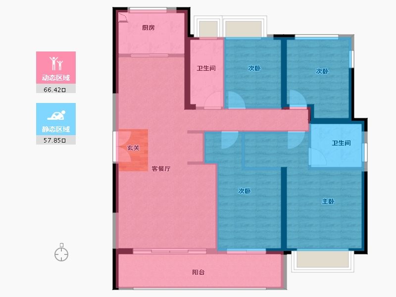 福建省-漳州市-西湖正荣府-112.66-户型库-动静分区