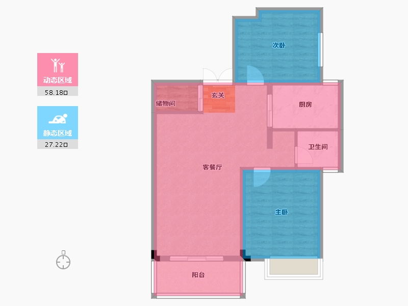 安徽省-黄山市-金宸府-76.90-户型库-动静分区