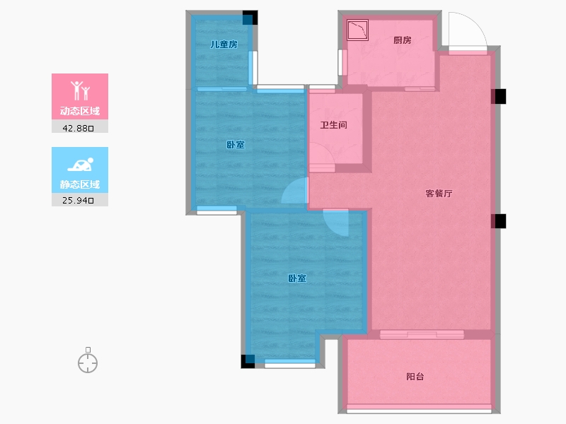 福建省-宁德市-中融中央首府-60.83-户型库-动静分区