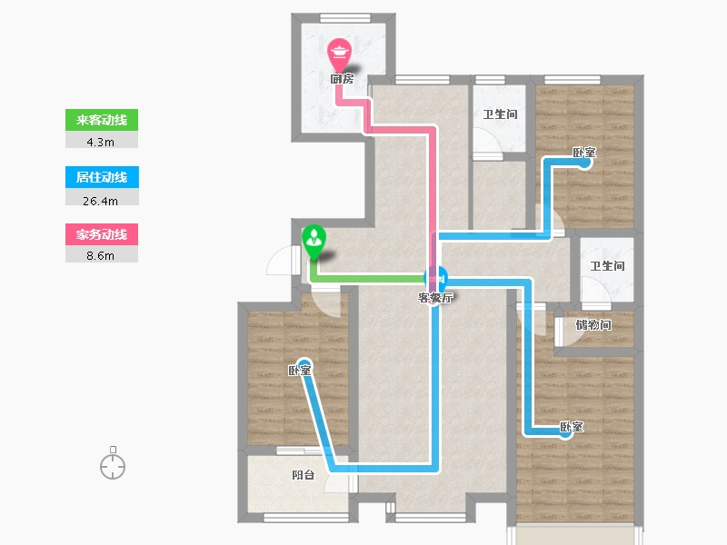 山东省-滨州市-北海海城玫瑰园-108.00-户型库-动静线