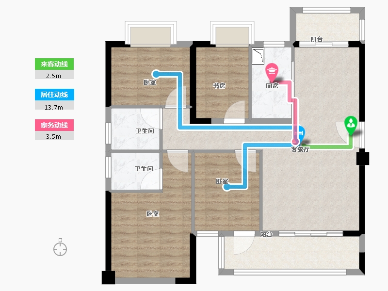 福建省-龙岩市-上杭城发首苑-96.00-户型库-动静线