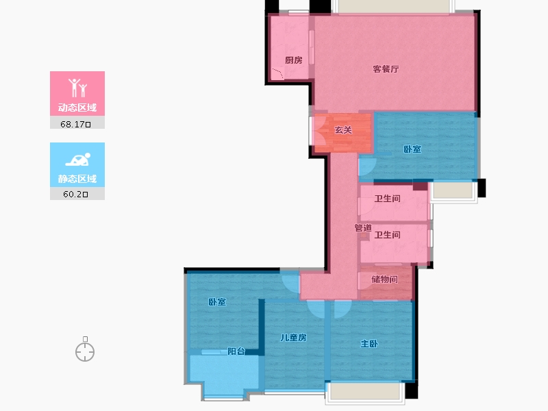 福建省-漳州市-建发玺院-114.59-户型库-动静分区