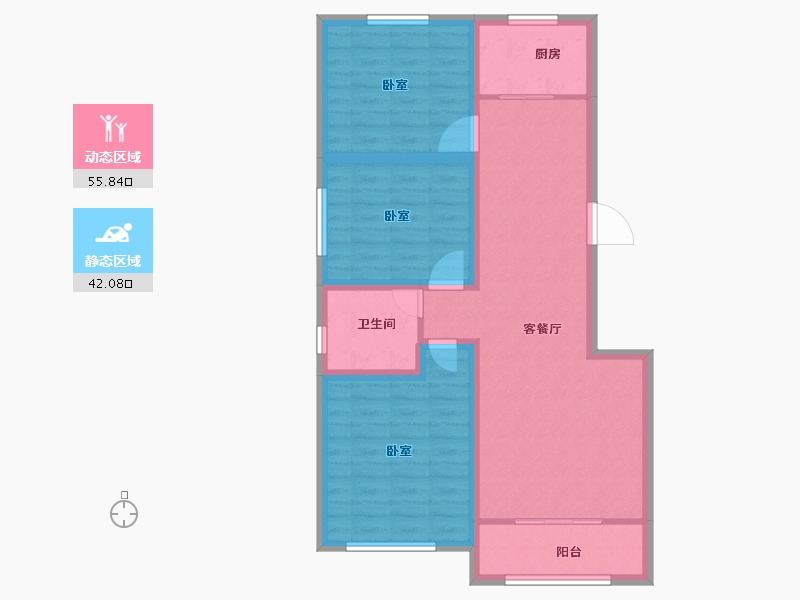 山东省-滨州市-名士花苑-87.60-户型库-动静分区