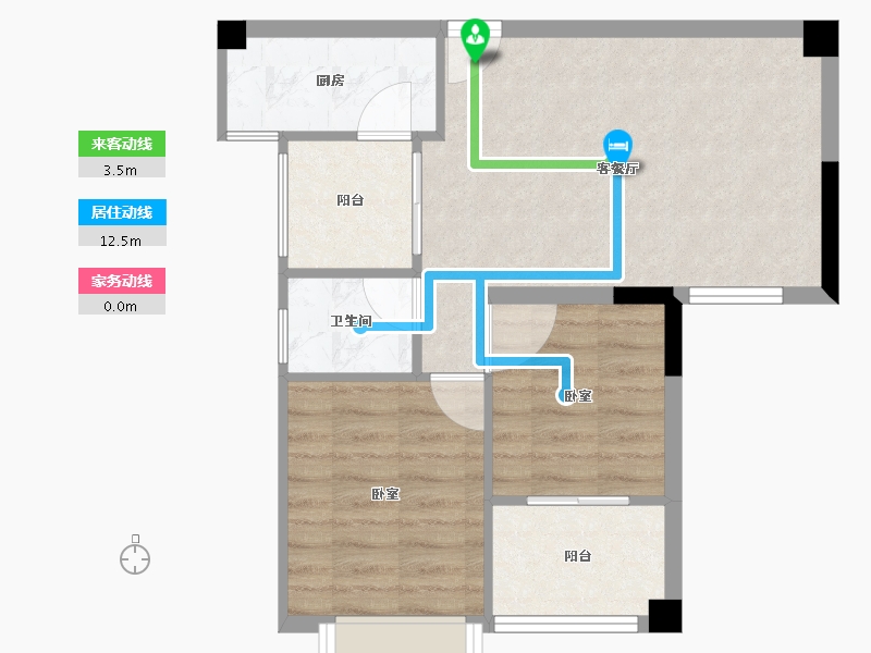 福建省-漳州市-角美龙泉绿苑-54.25-户型库-动静线